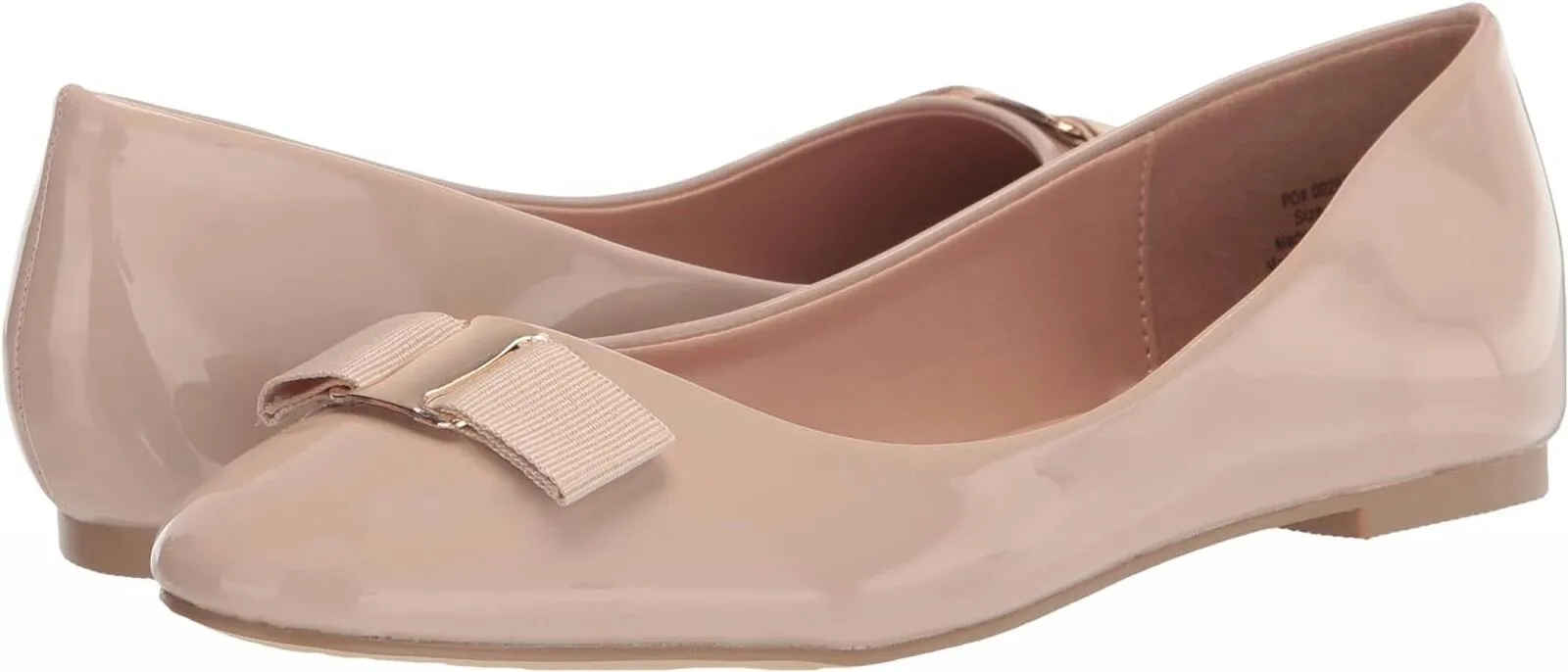 Journee Collection Womens Kim Patent Slip On Ballet Flats Nude Brown 7.5M