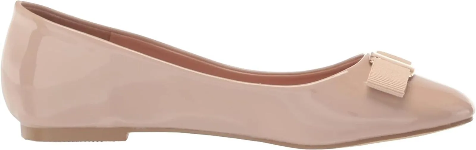 Journee Collection Womens Kim Patent Slip On Ballet Flats Nude Brown 7.5M
