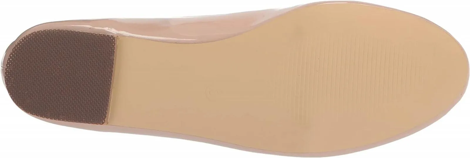 Journee Collection Womens Kim Patent Slip On Ballet Flats Nude Brown 7.5M