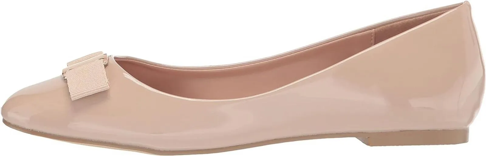 Journee Collection Womens Kim Patent Slip On Ballet Flats Nude Brown 7.5M