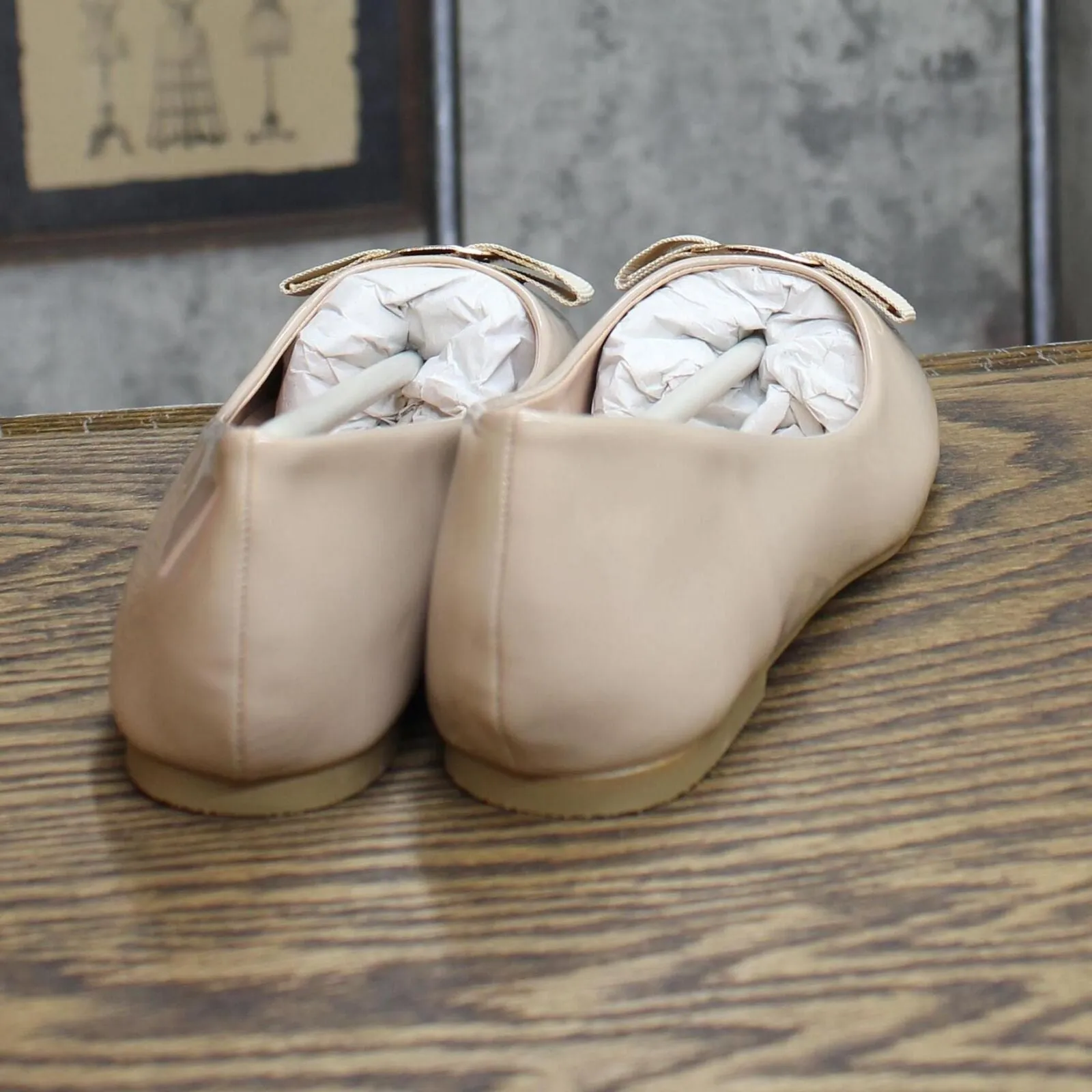 Journee Collection Womens Kim Patent Slip On Ballet Flats Nude Brown 7.5M