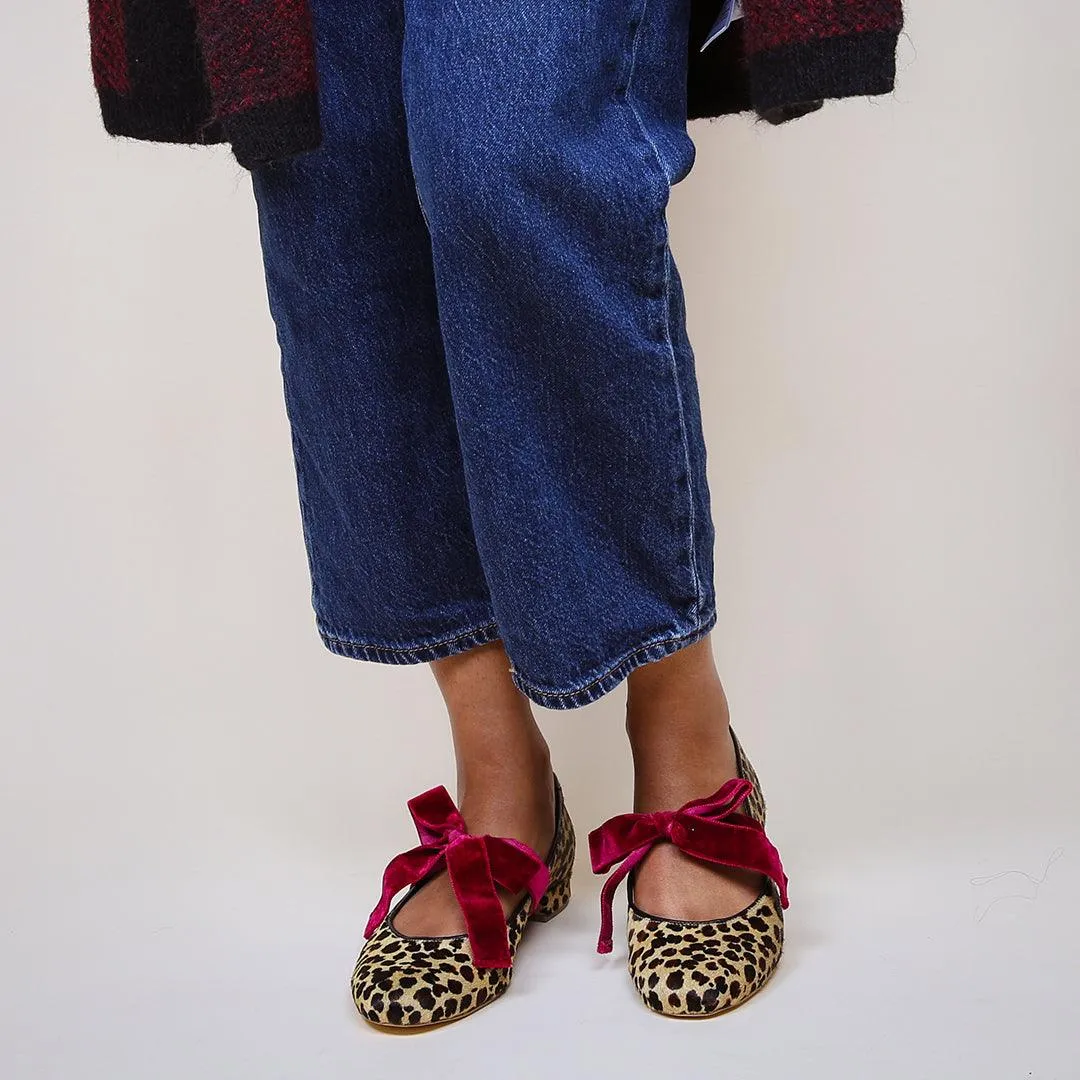 Leopard Ballet Flat   Red Velvet Marie Strap
