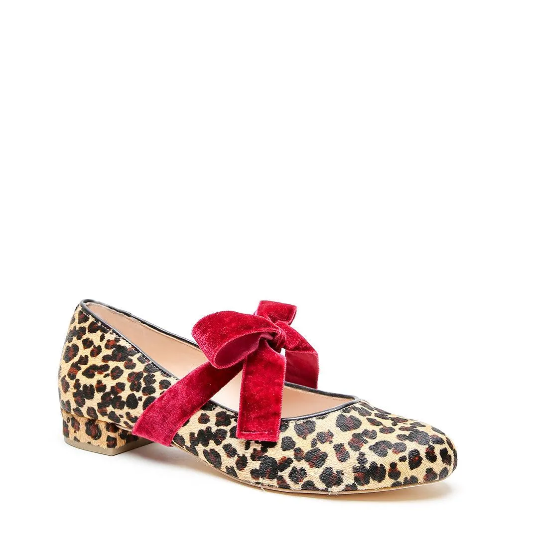 Leopard Ballet Flat   Red Velvet Marie Strap