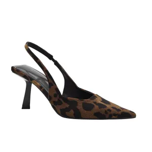 Leopard Point Toe Slingback Pumps