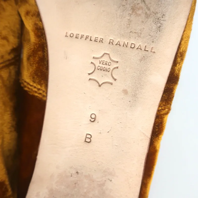 Loeffler Randall Leonie Soft Bow Ballet Flats Ochre Velvet Size 9