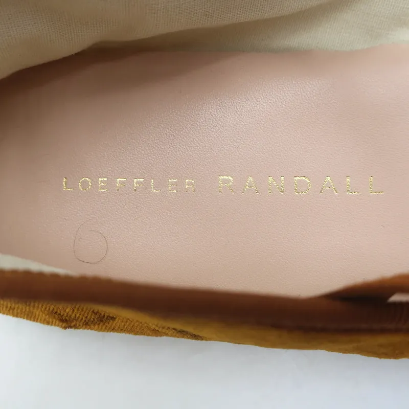 Loeffler Randall Leonie Soft Bow Ballet Flats Ochre Velvet Size 9