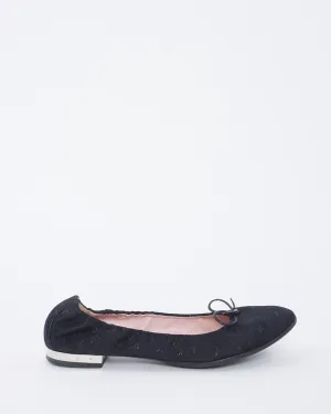 Louis Vuitton Black Monogram Satin Ballet Flats 39.5