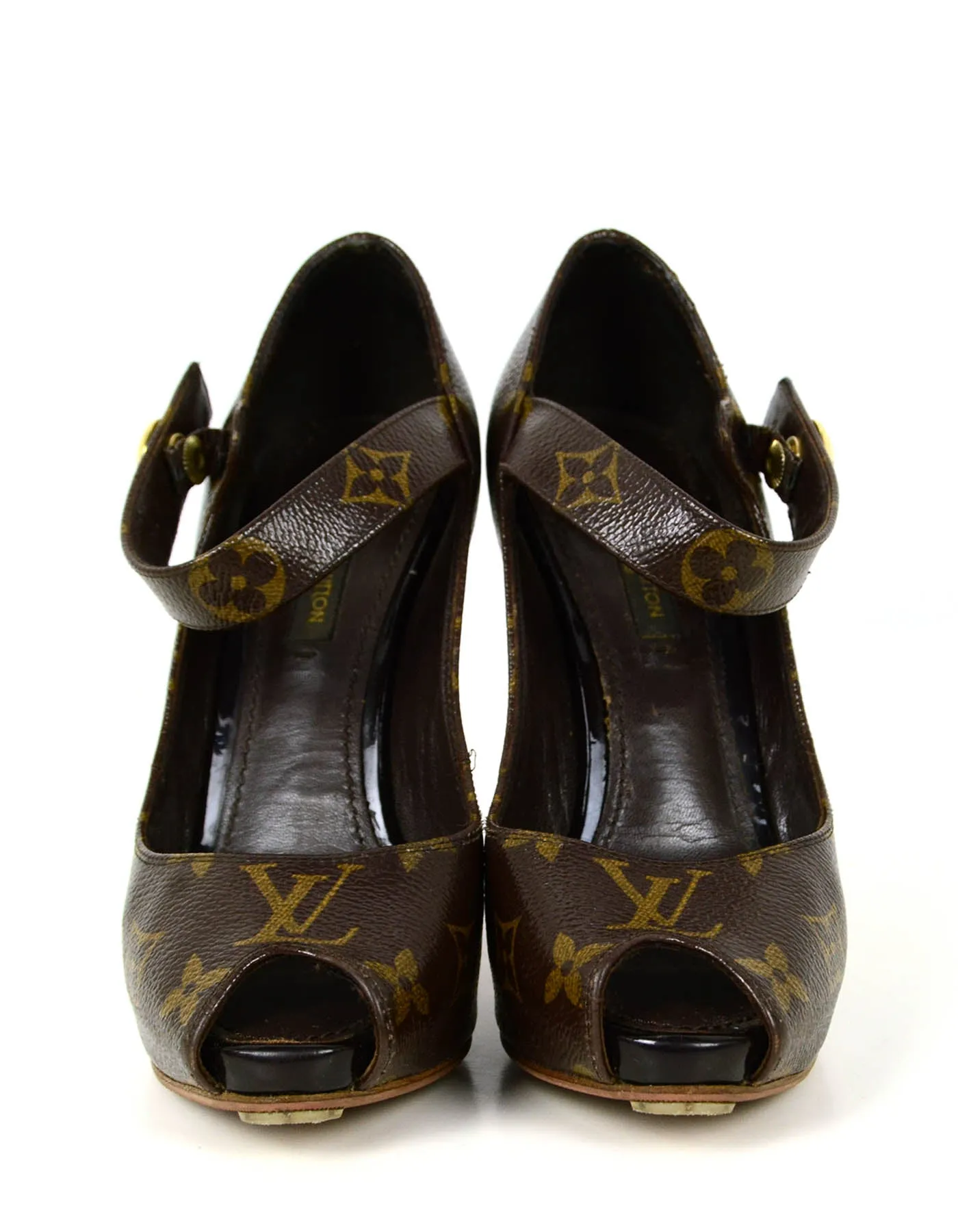 Louis Vuitton Monogram Canvas Ritual Mary Jane Pumps sz 34.5