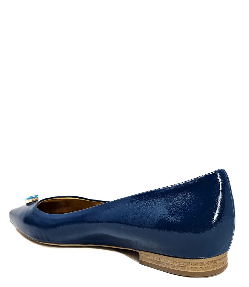 Maira Blue Pointy Ballet With Jewel