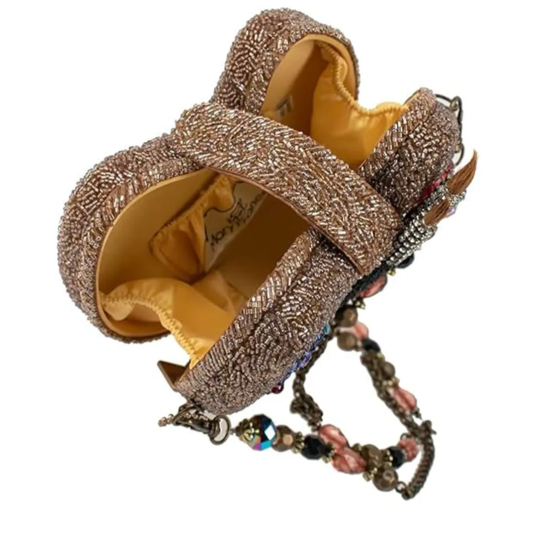 Mary Frances Painters Palette Art Special Bag Handbag Beaded Gold Rainbow New