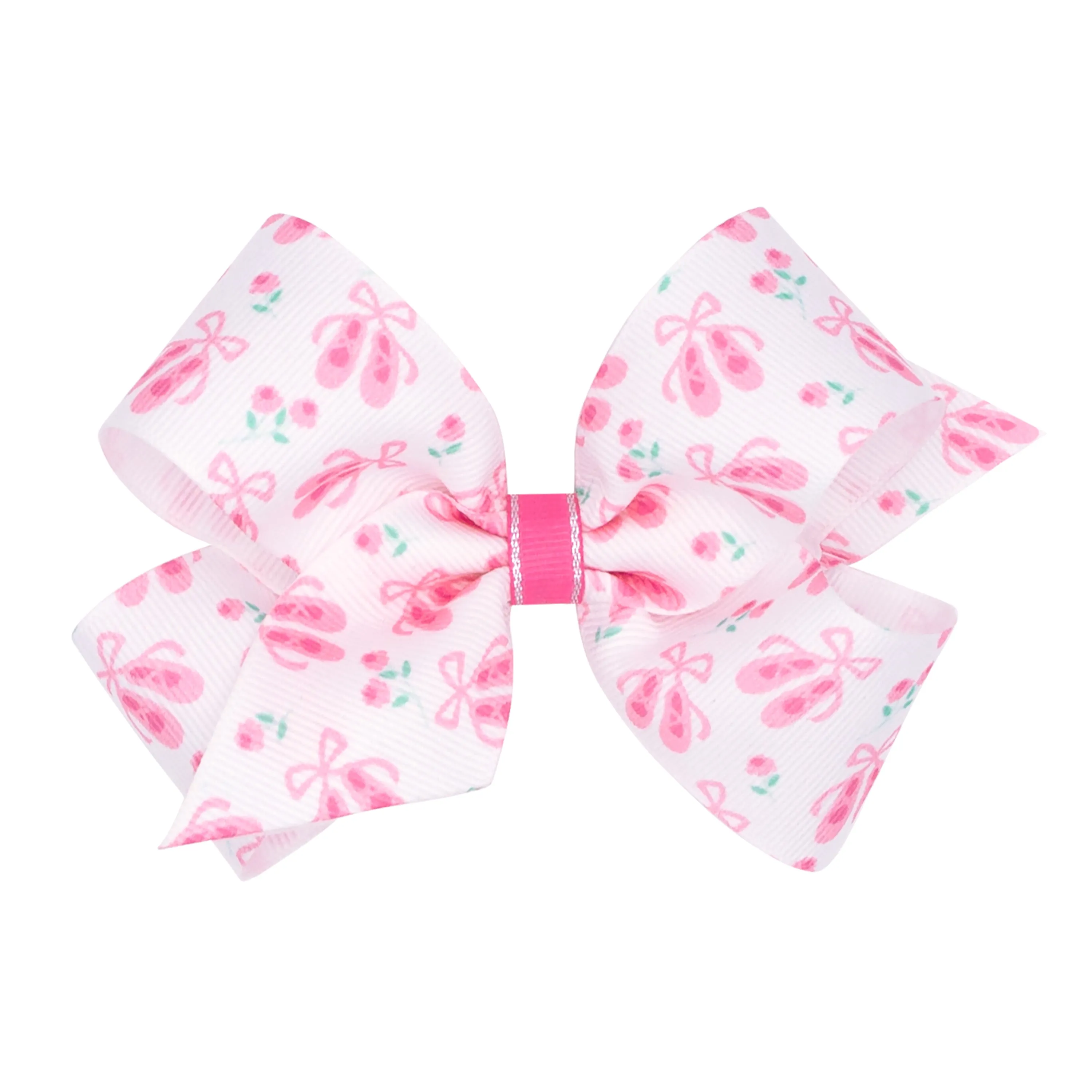 Medium Ballet Slipper Print Grosgrain Print Hair Bow
