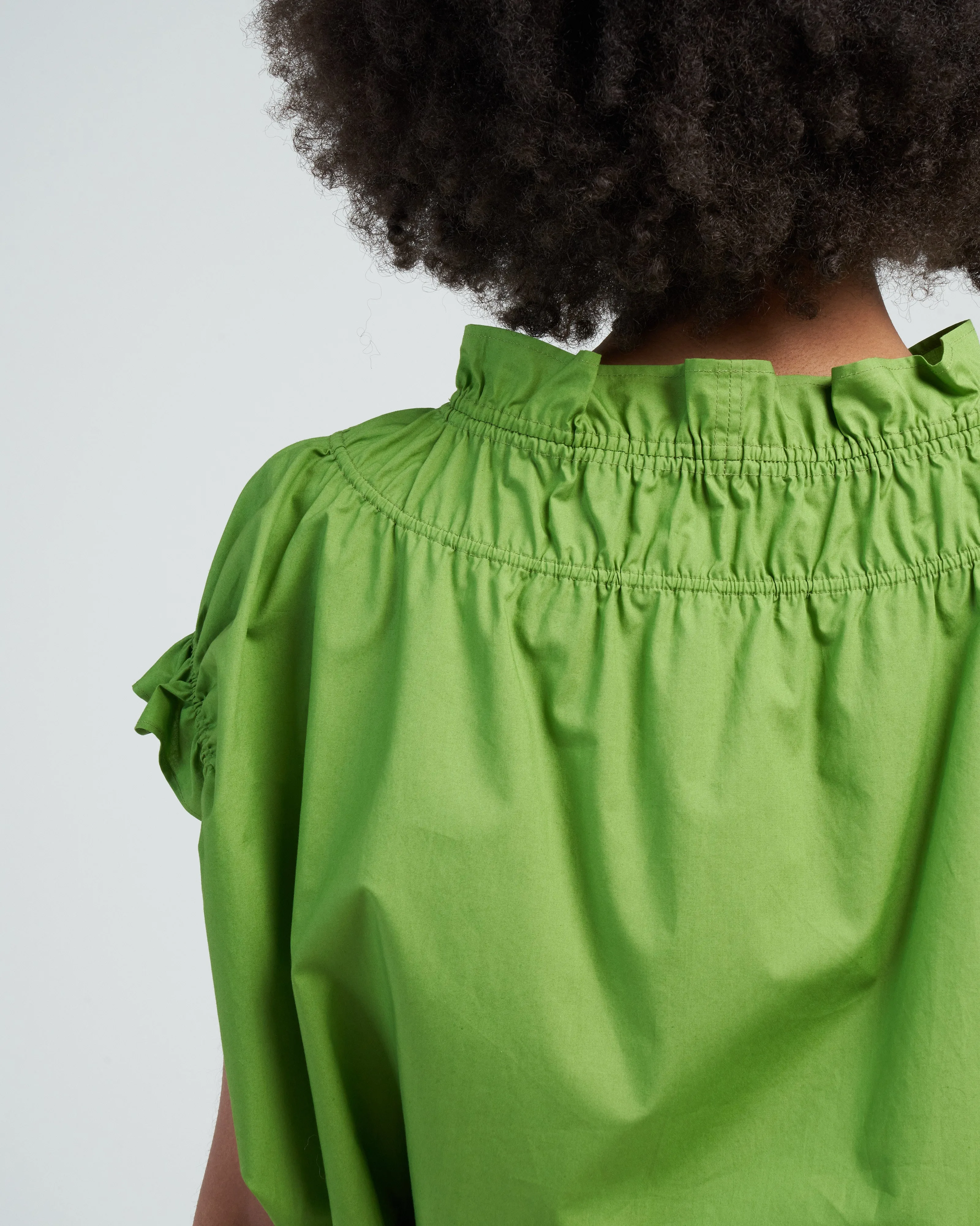 memoir 1 ruched cap sleeve - praire green