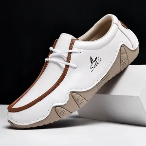 Men's Relaxed Cozy Contrast Color Lace-Up Flats
