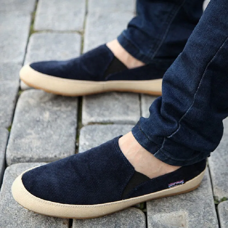 Men's Round Toe Breathable Comfy Flat Canvas Shoes for Summer