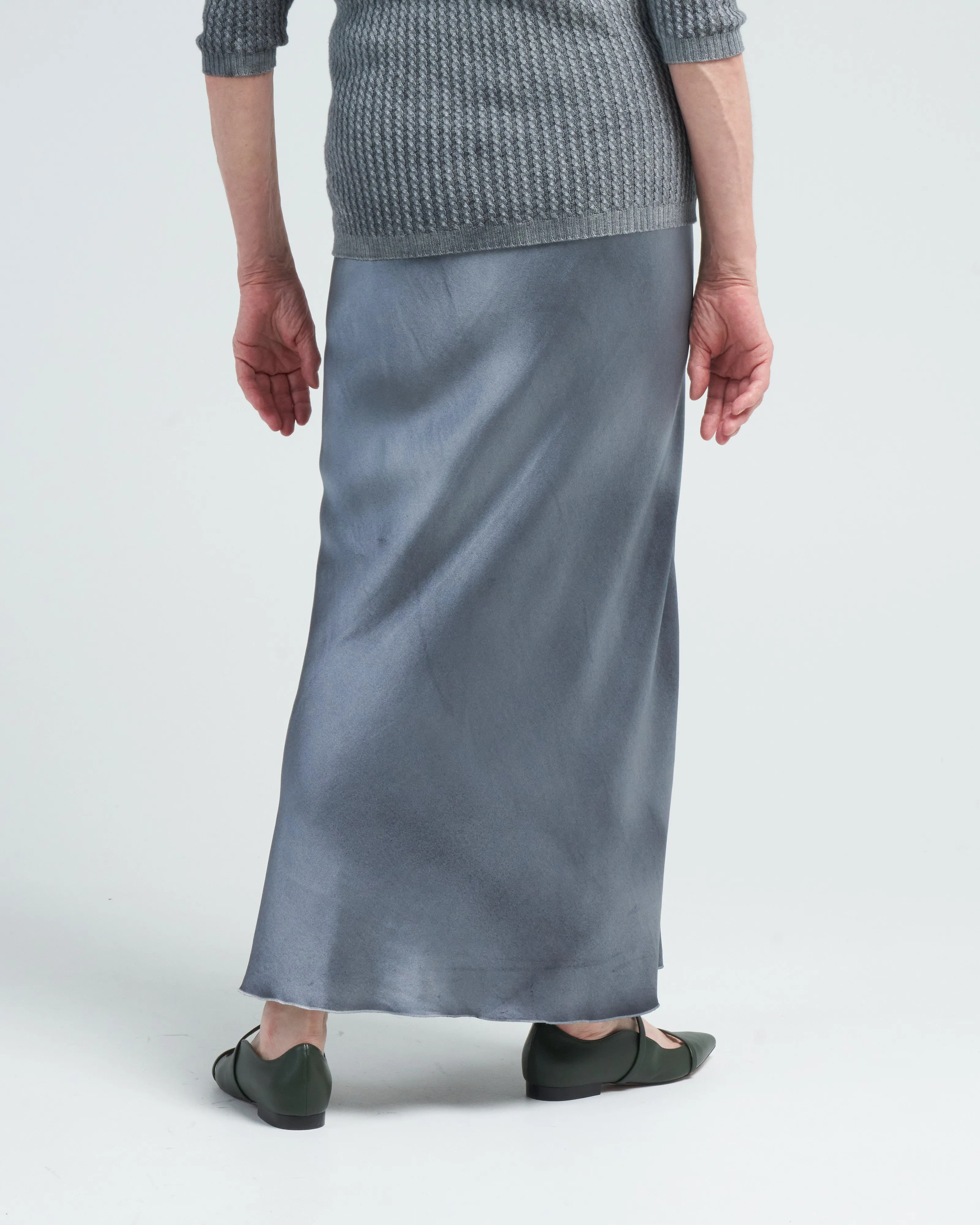 midi silk skirt - n/ghiaccio