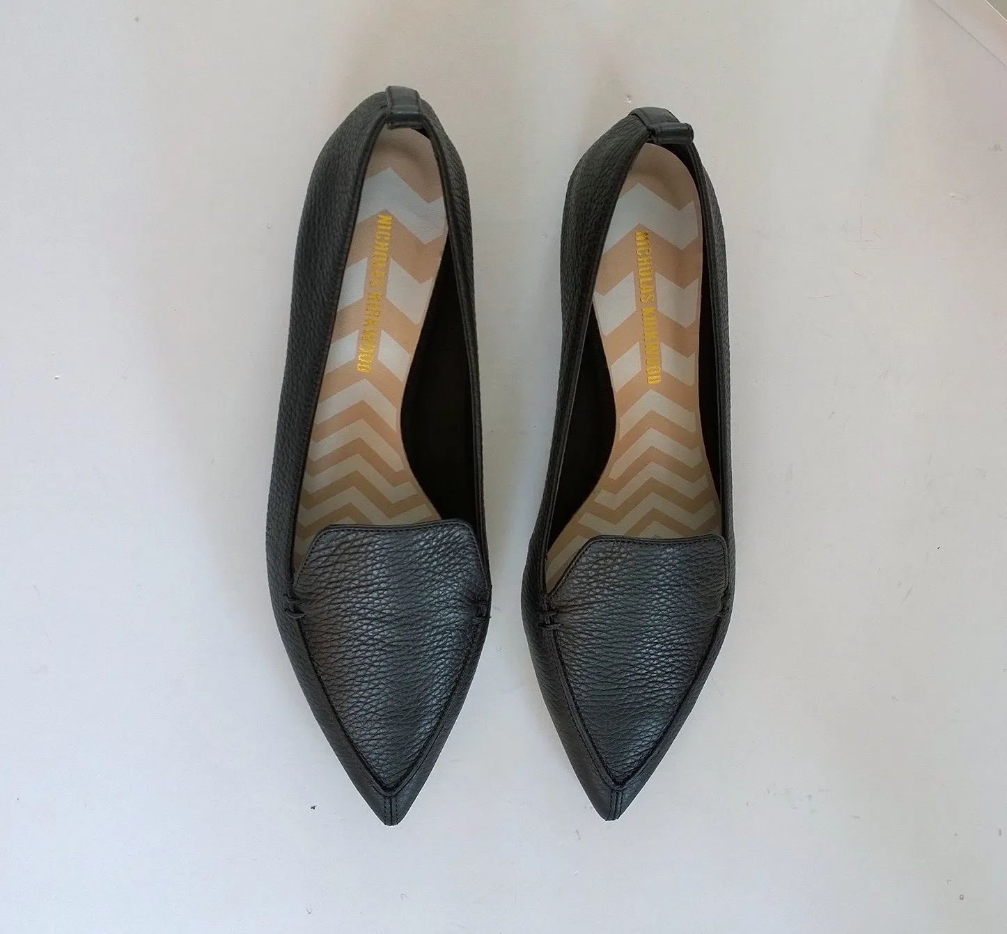 Nicholas Kirkwood Beya Black Leather Loafers flats shoes