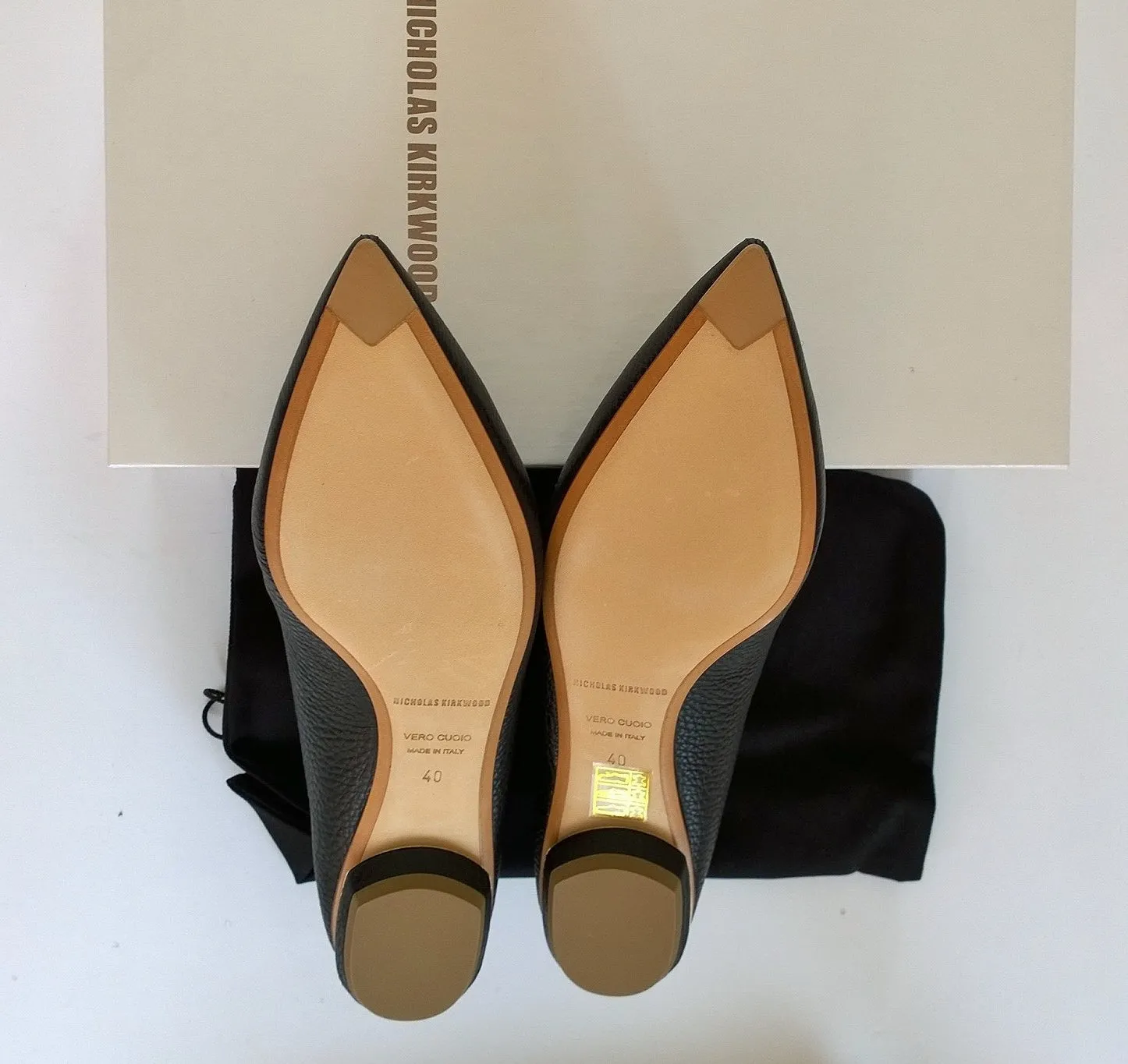 Nicholas Kirkwood Beya Black Leather Loafers flats shoes