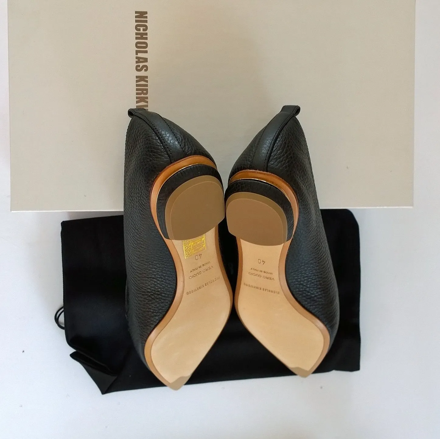 Nicholas Kirkwood Beya Black Leather Loafers flats shoes