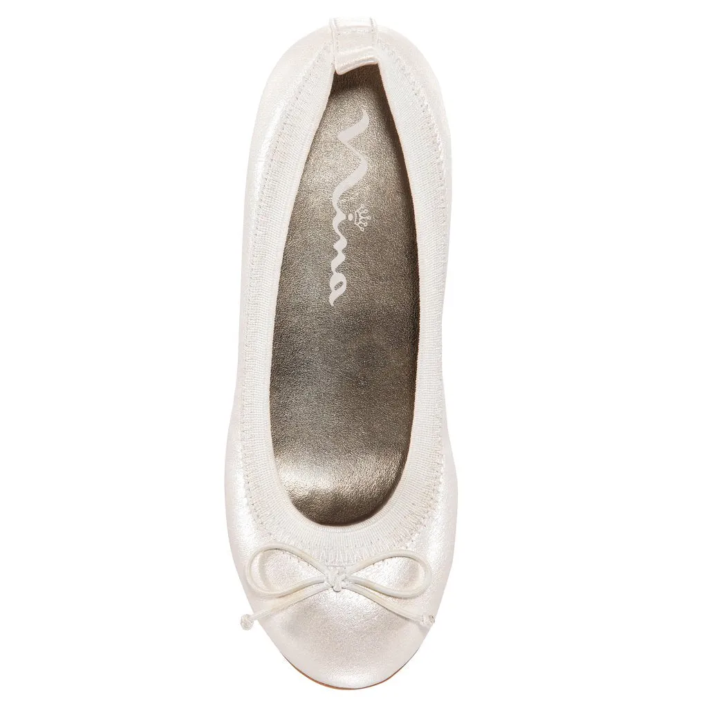 Nina Esther Ivory Pearlized Ballet Flat