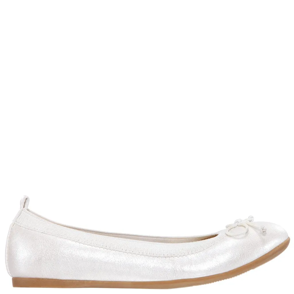 Nina Esther Ivory Pearlized Ballet Flat