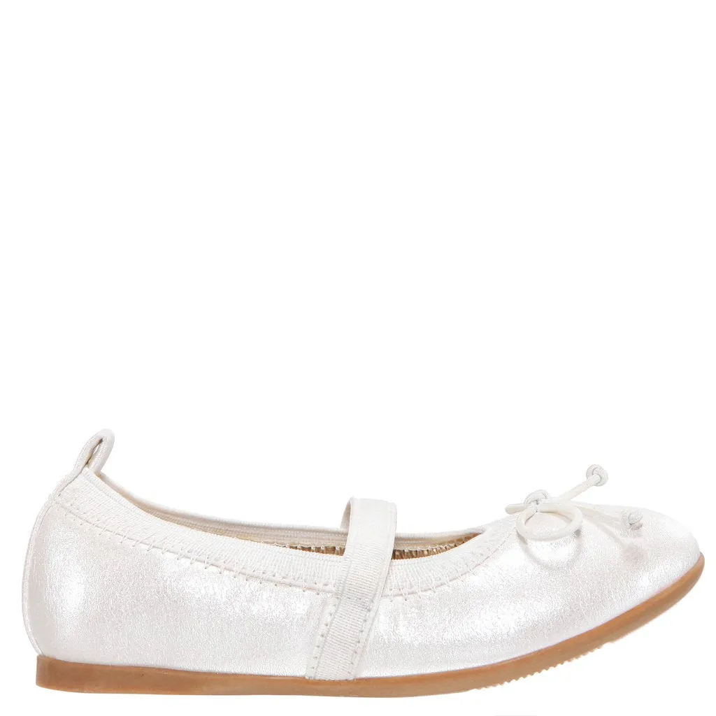 Nina Esther (Toddler) Ivory Pearlized Ballet Flat