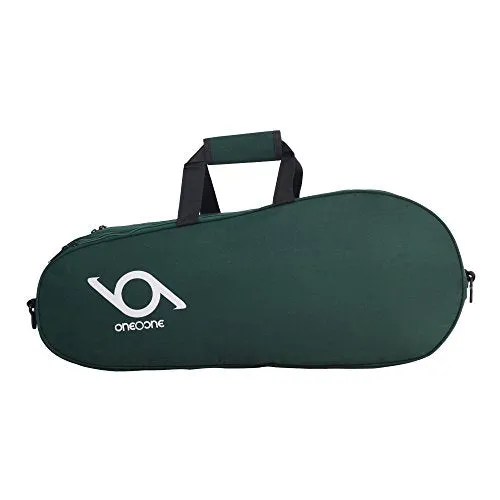 One O One - Canvas Collection Double Green & Triangle 2 - Badminton/Tennis Kitbag