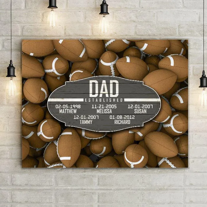 Parent Established Date Personalized Sports Premium Canvas