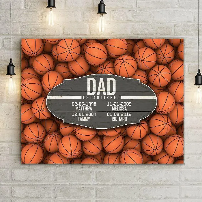 Parent Established Date Personalized Sports Premium Canvas