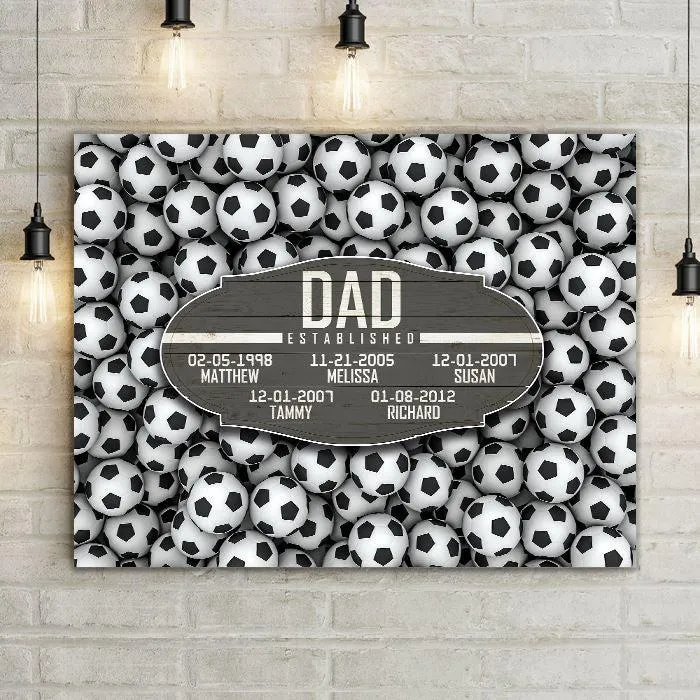 Parent Established Date Personalized Sports Premium Canvas
