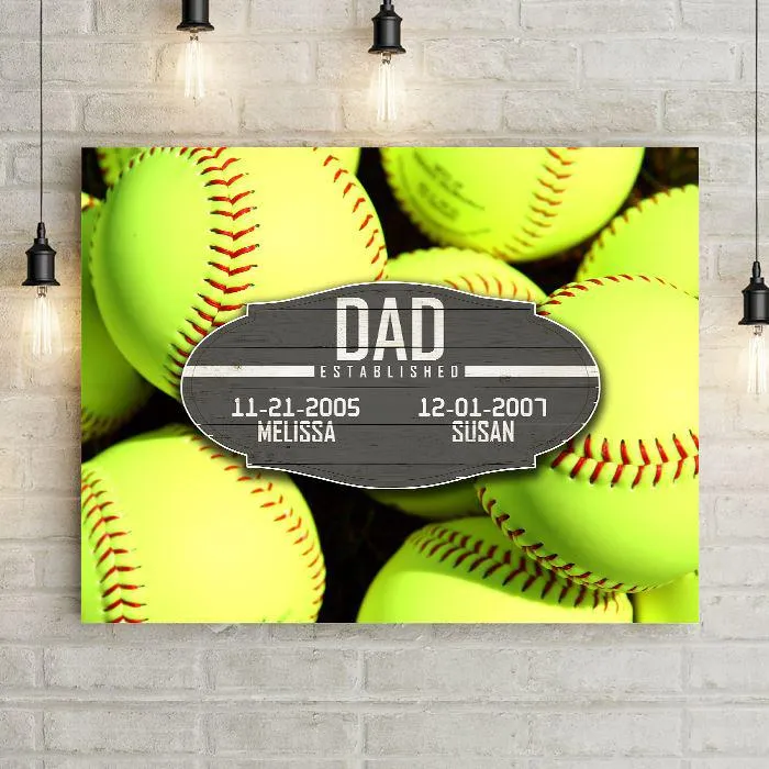 Parent Established Date Personalized Sports Premium Canvas