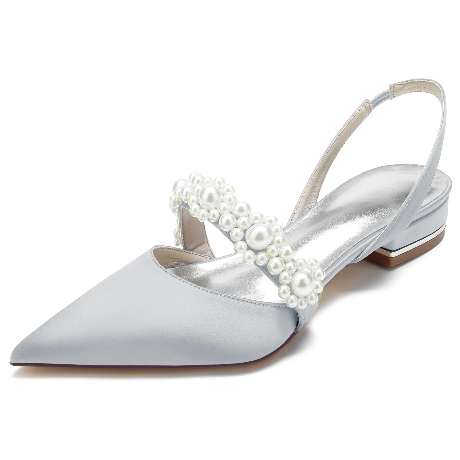 Pearls Strap Elegant Bridal Wedding Party Cocktail Shoes