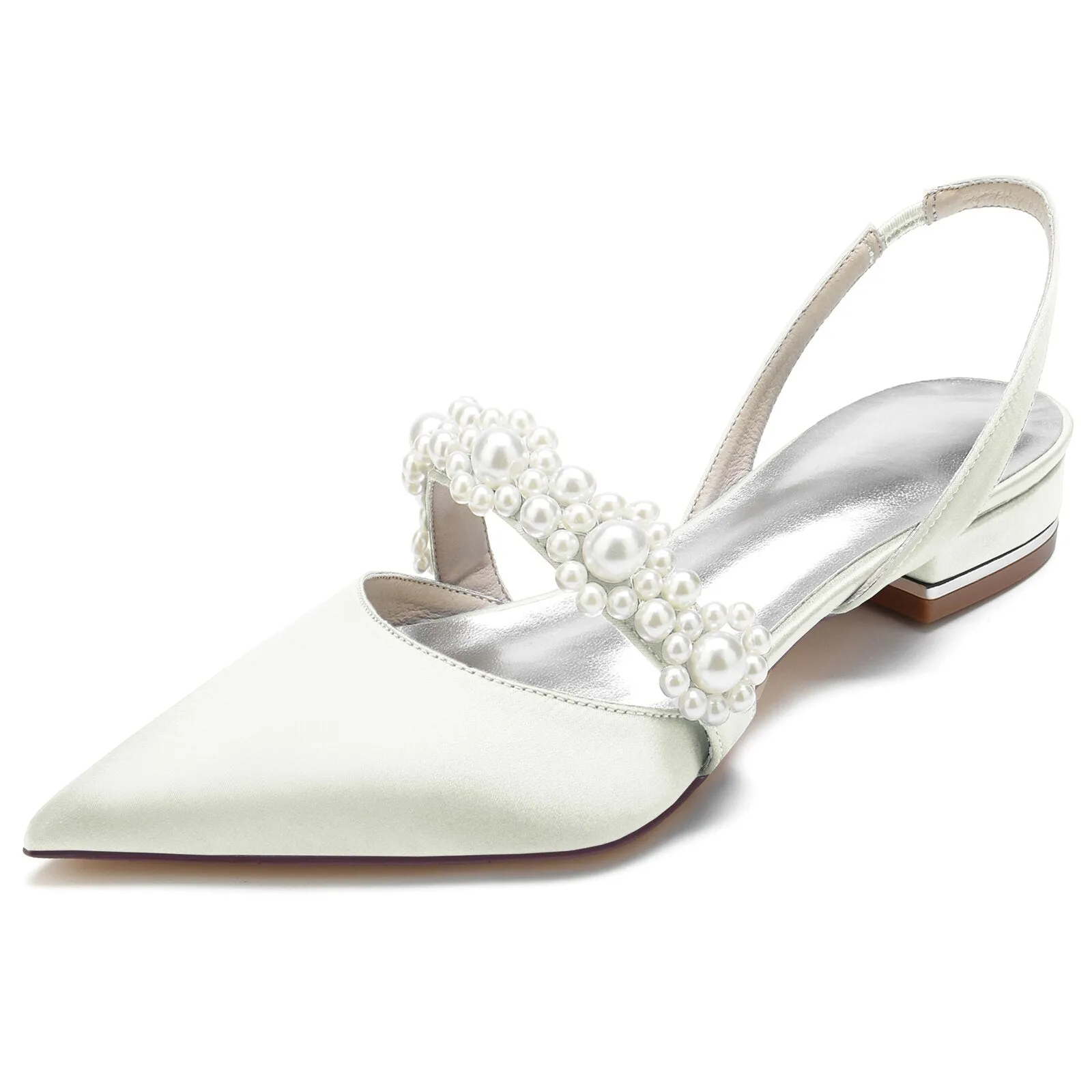 Pearls Strap Elegant Bridal Wedding Party Cocktail Shoes