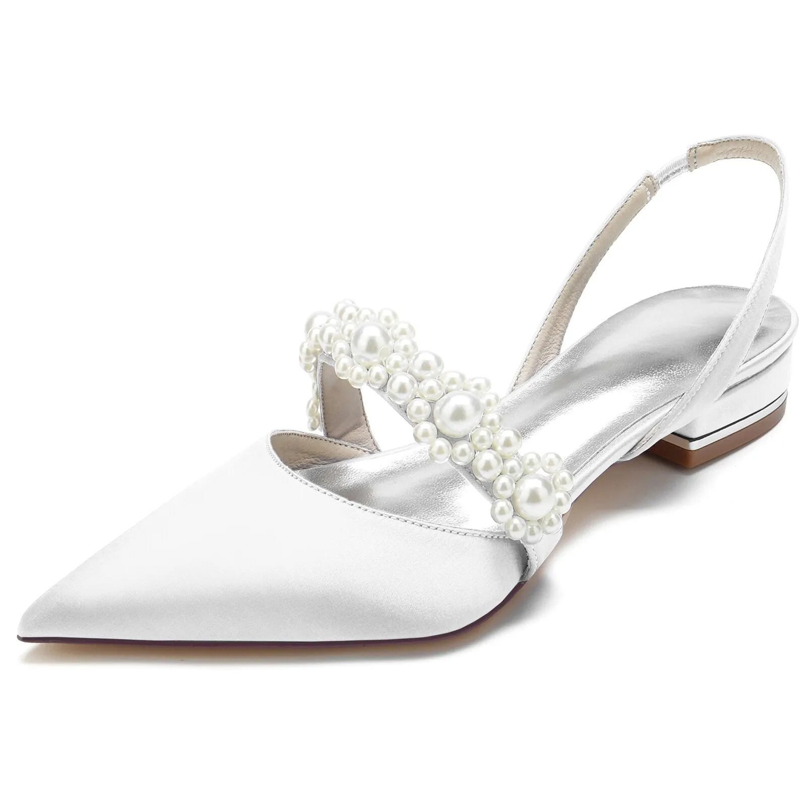 Pearls Strap Elegant Bridal Wedding Party Cocktail Shoes