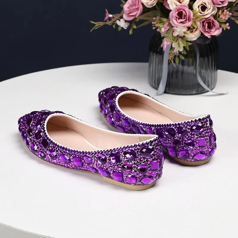 Pointed Toe Crystal Wedding shoes Bride Party dress shoes