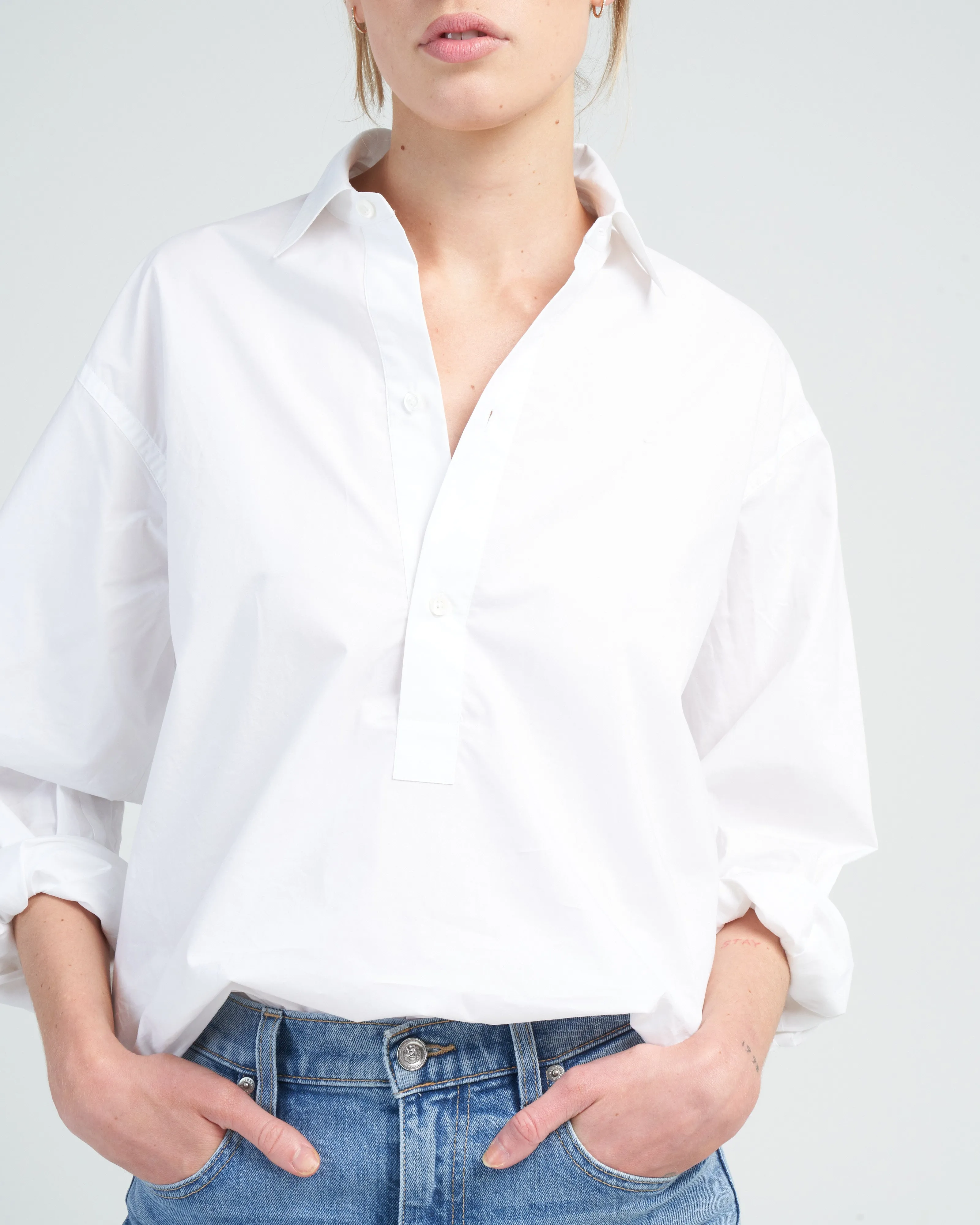 popover shirt - white