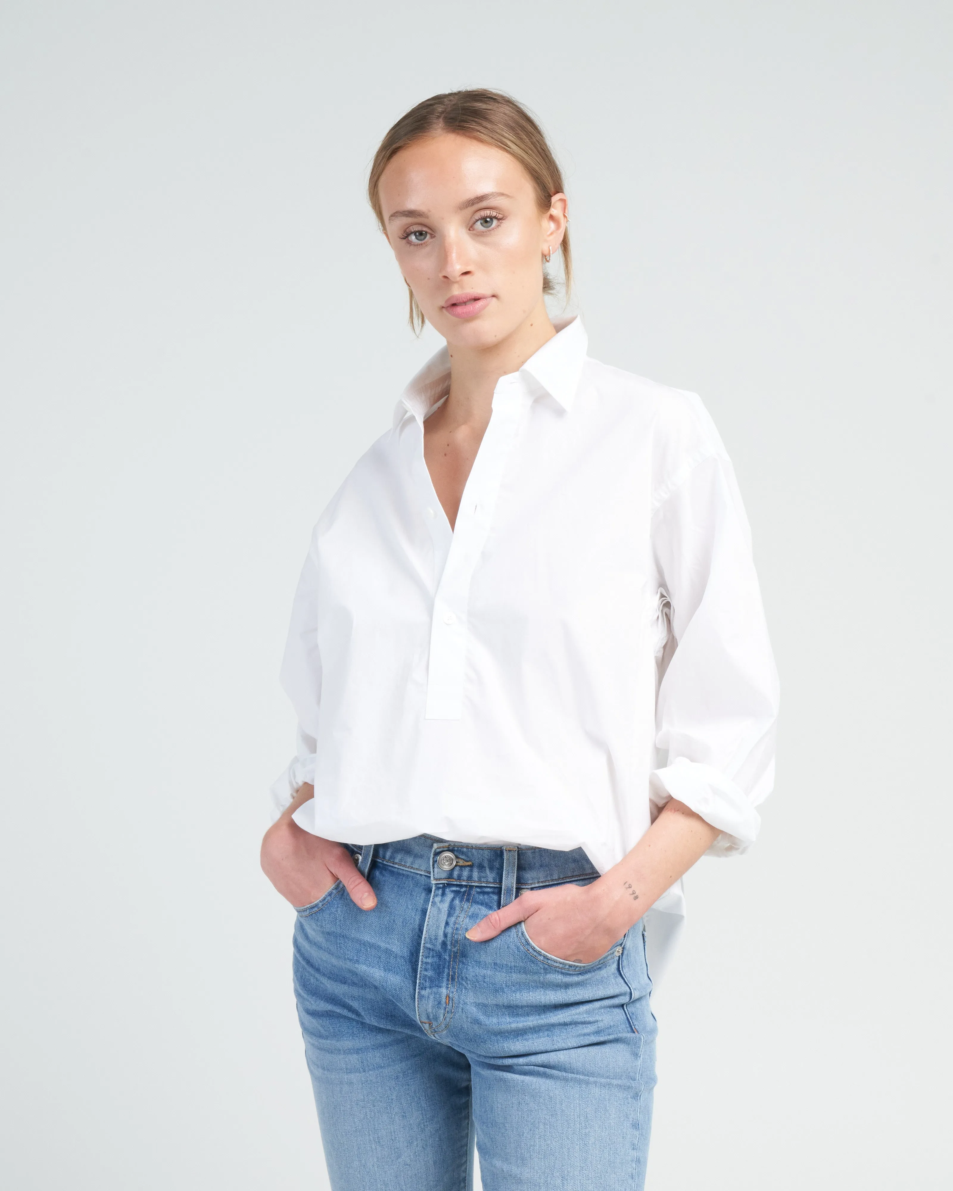 popover shirt - white