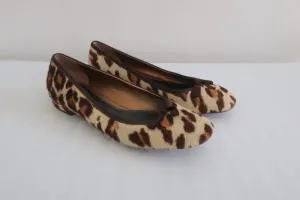 Prada Leopard Print Pony Hair Ballet Flats Size 38.5
