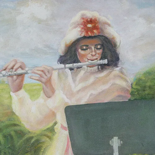 "Concert in the Park" By Anthony Sidoni 1996 Signed Oil on Canvas 24"x30"