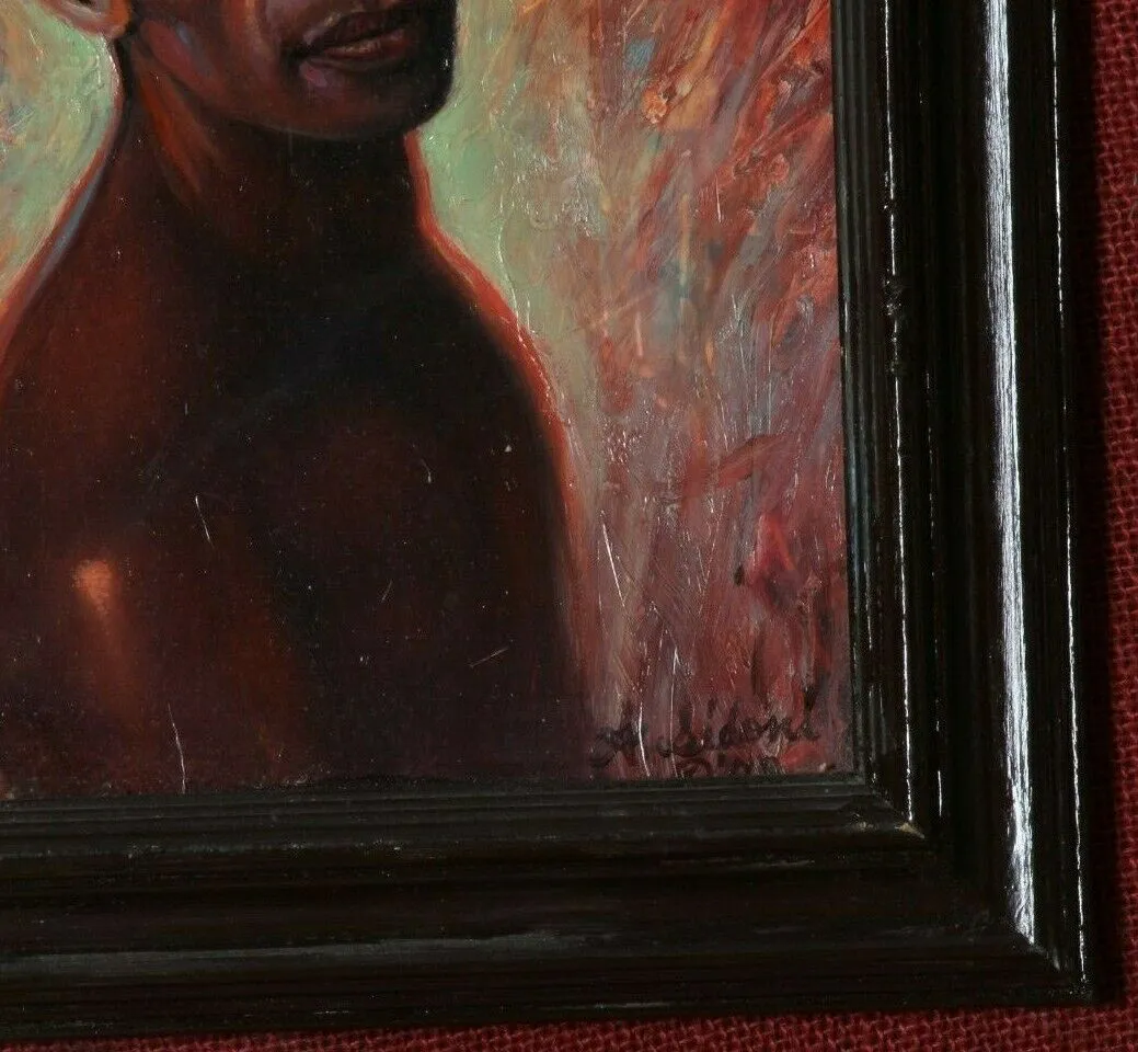 "Madagascar Sheep Herder" By Anthony Sidoni 2000 Signed Oil Painting 20"x18"
