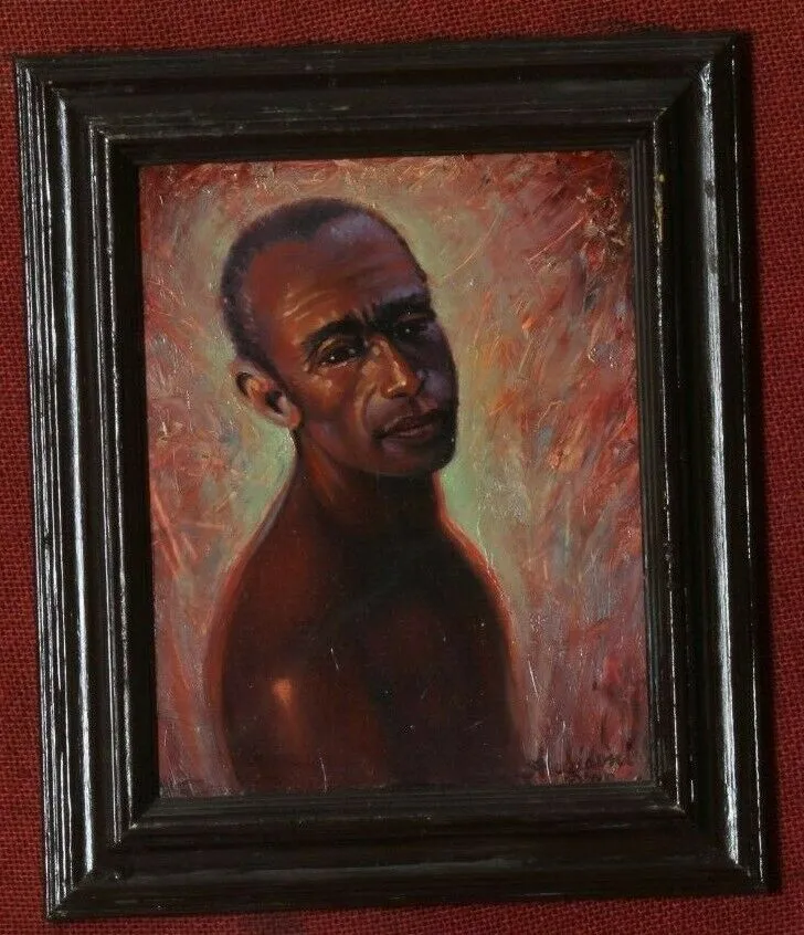 "Madagascar Sheep Herder" By Anthony Sidoni 2000 Signed Oil Painting 20"x18"
