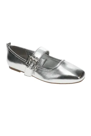 Rachel Roy Razzle Buckle Flats for Women in Silver | RAZZLE-SILVER