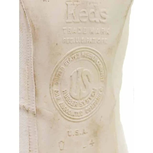 RARE KEDS Vesta Vintage Canvas Off White Heels Shoes Ladies 7-7.5  Rubber Soles