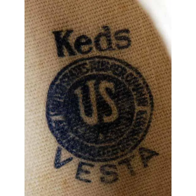 RARE KEDS Vesta Vintage Canvas Off White Heels Shoes Ladies 7-7.5  Rubber Soles