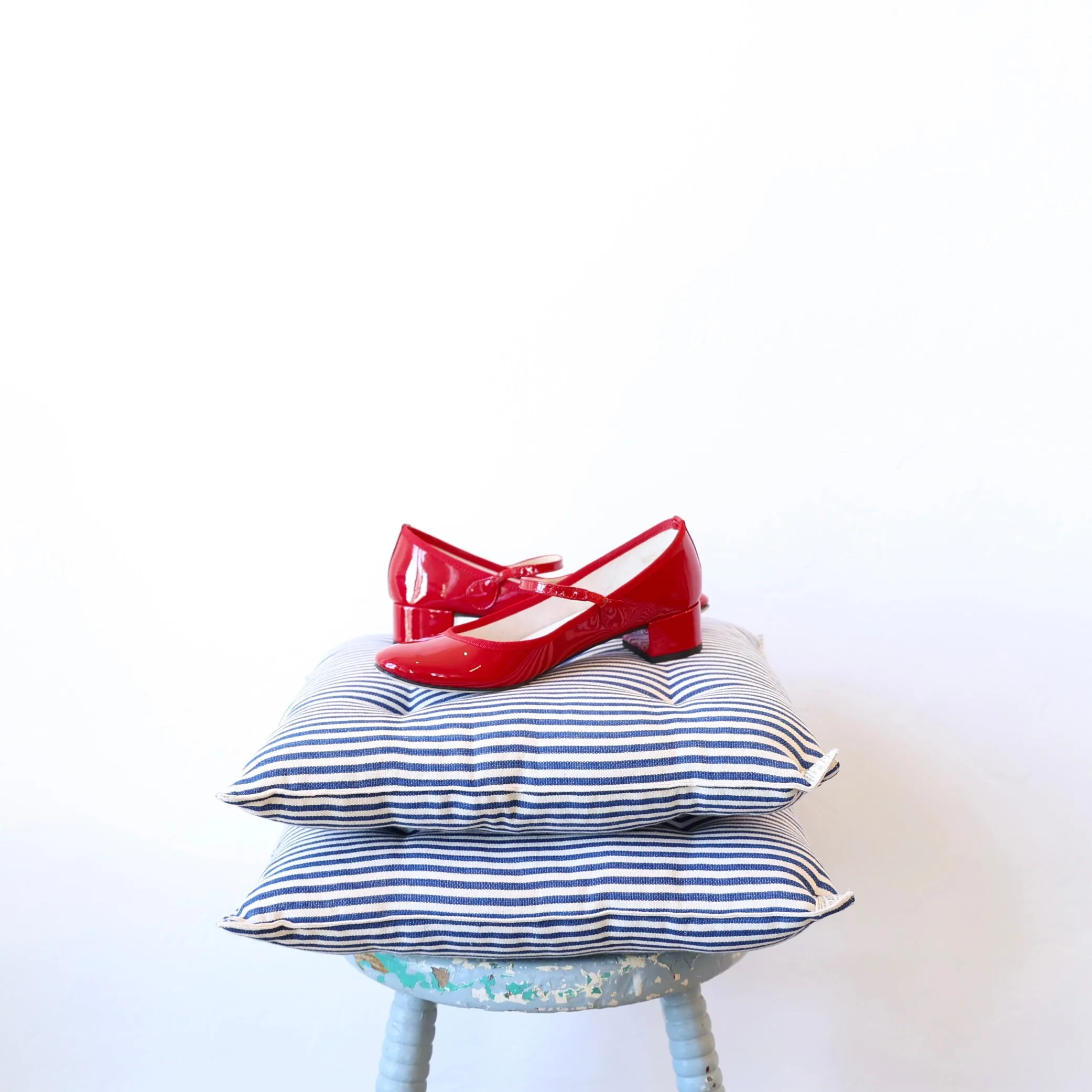 Repetto Rose Mary Janes - Red Patent