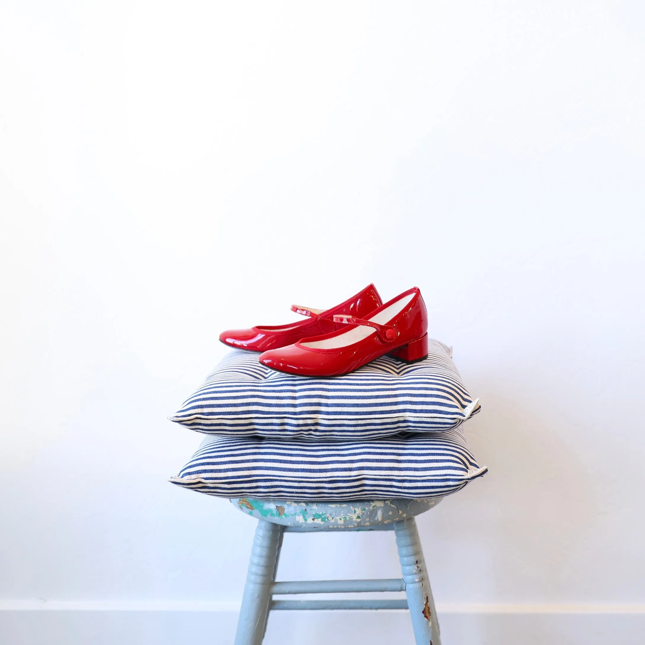 Repetto Rose Mary Janes - Red Patent