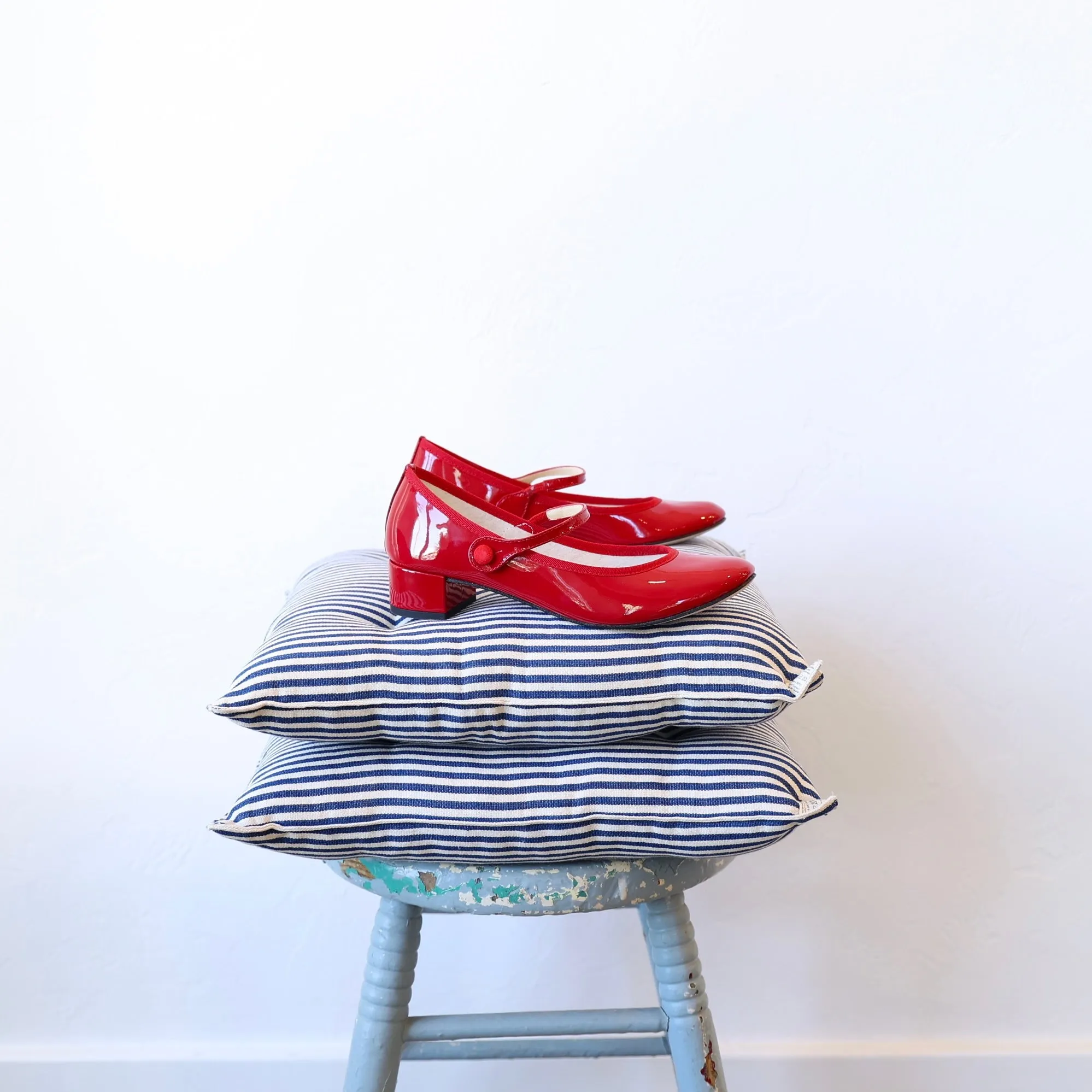Repetto Rose Mary Janes - Red Patent