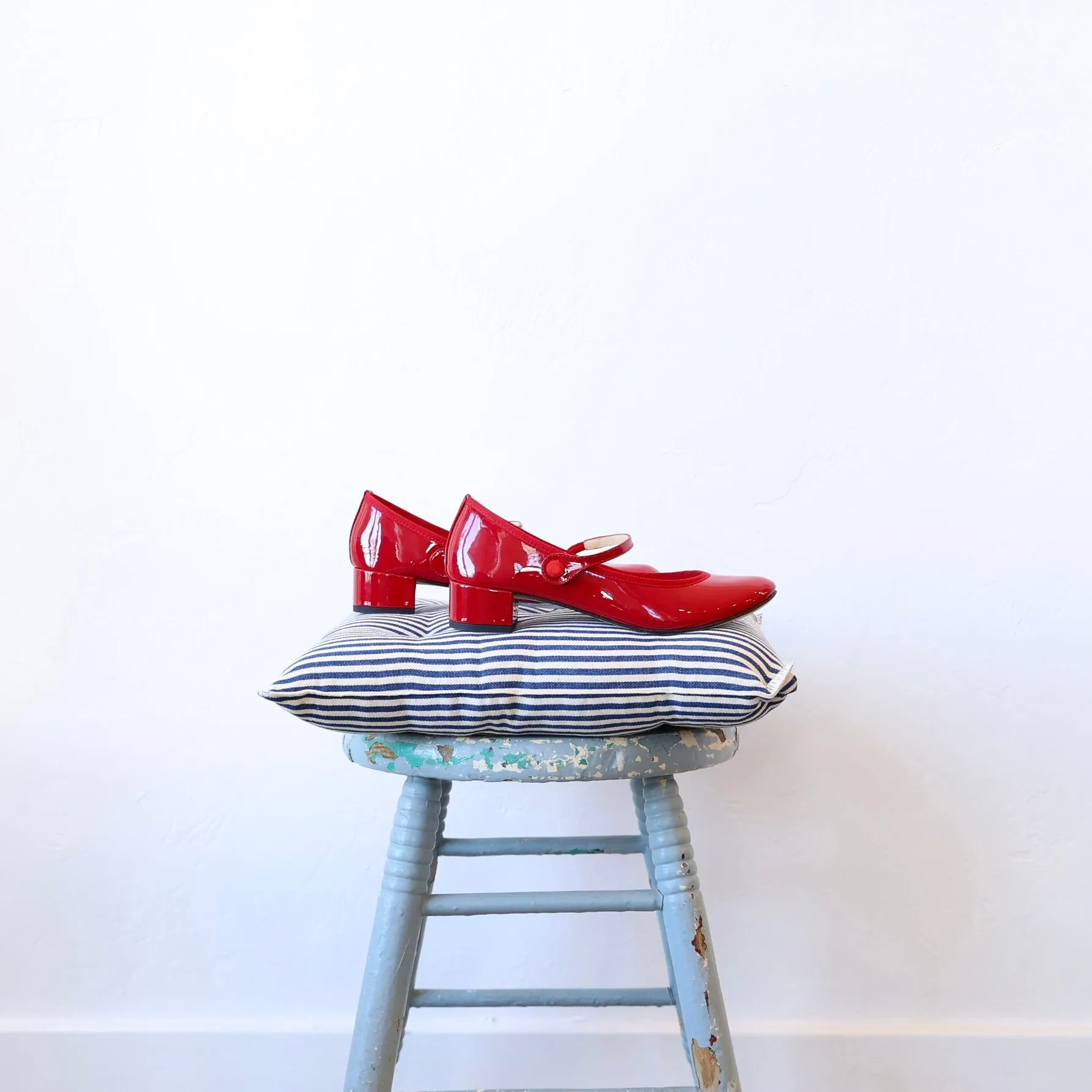 Repetto Rose Mary Janes - Red Patent