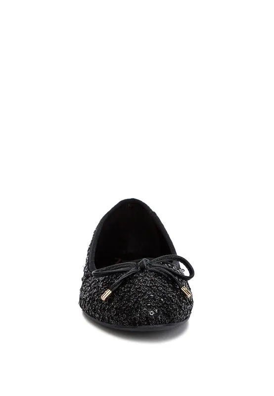 Ringo Black Sequin Embellished Ballet Flats