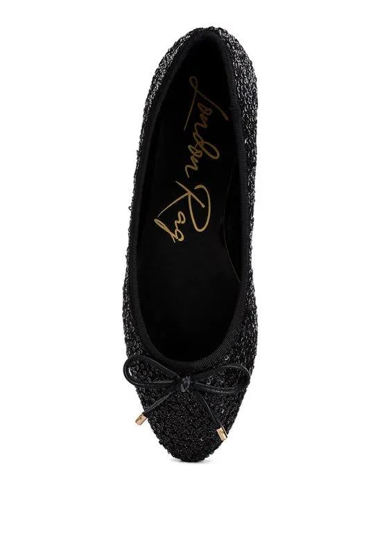 Ringo Black Sequin Embellished Ballet Flats