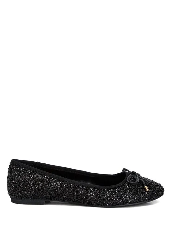 Ringo Black Sequin Embellished Ballet Flats